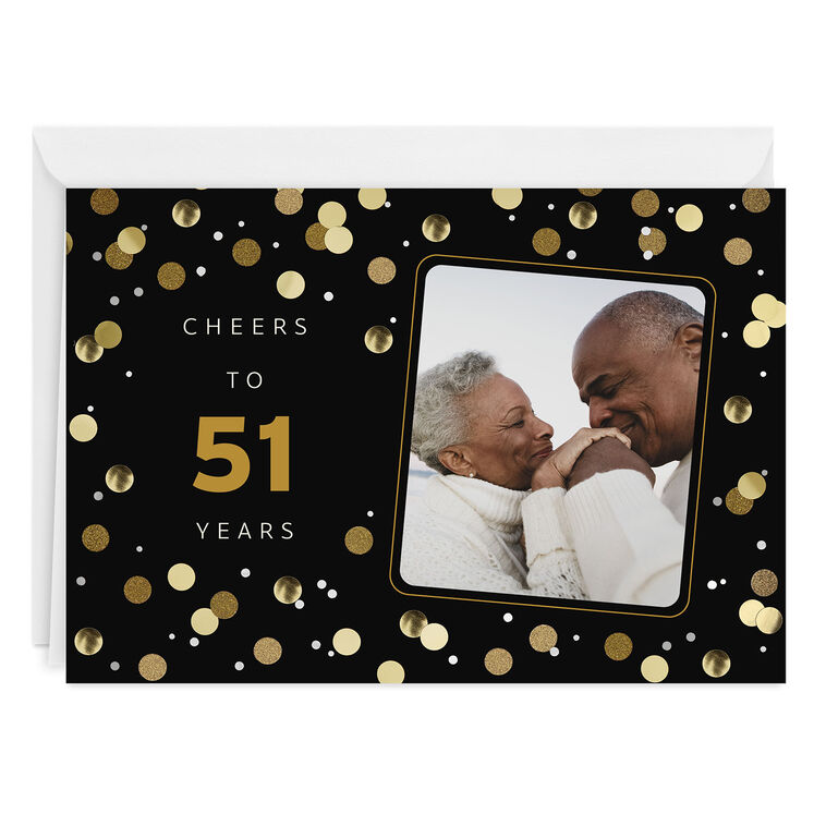 Personalized Confetti Number Celebration Photo Card