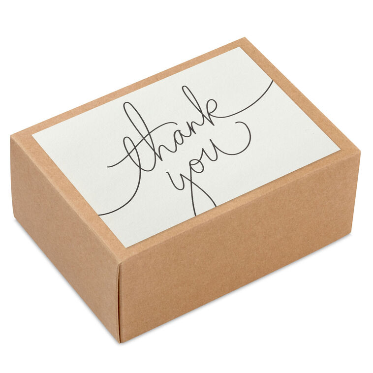 Black Script on Ivory Blank Thank You Notes, Pack of 40