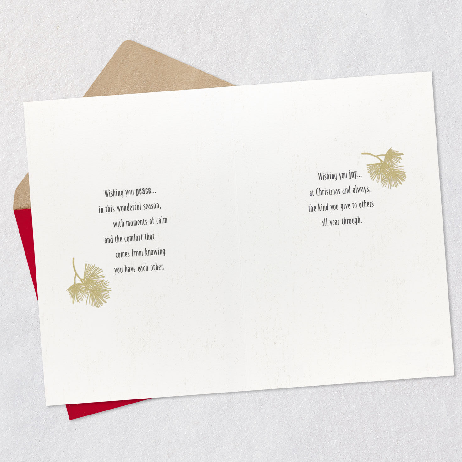 Poinsettias Daughter and Husband Christmas Card Open card with envelope image number 4