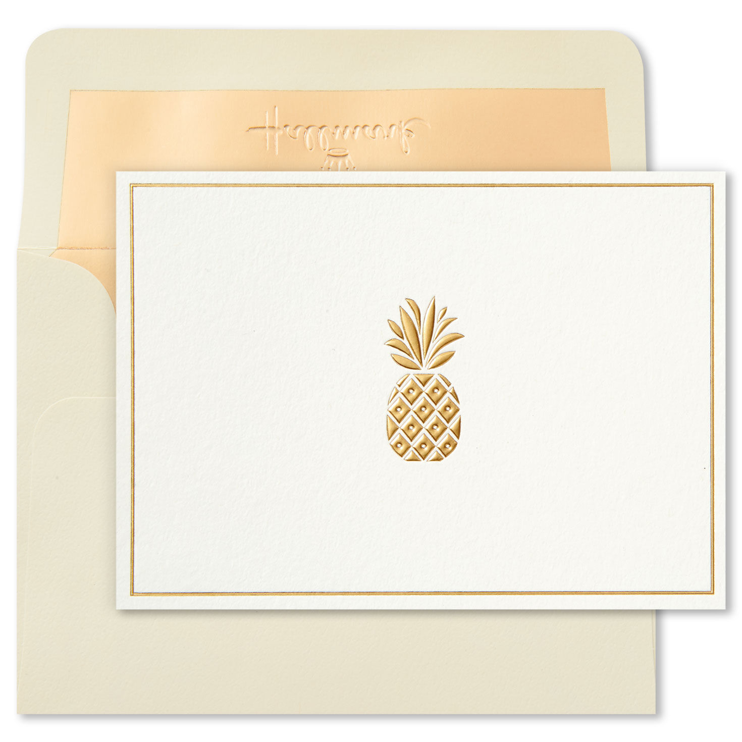 Gold Bordered Pineapple Blank Note Cards, Box of 10, , large image number 2