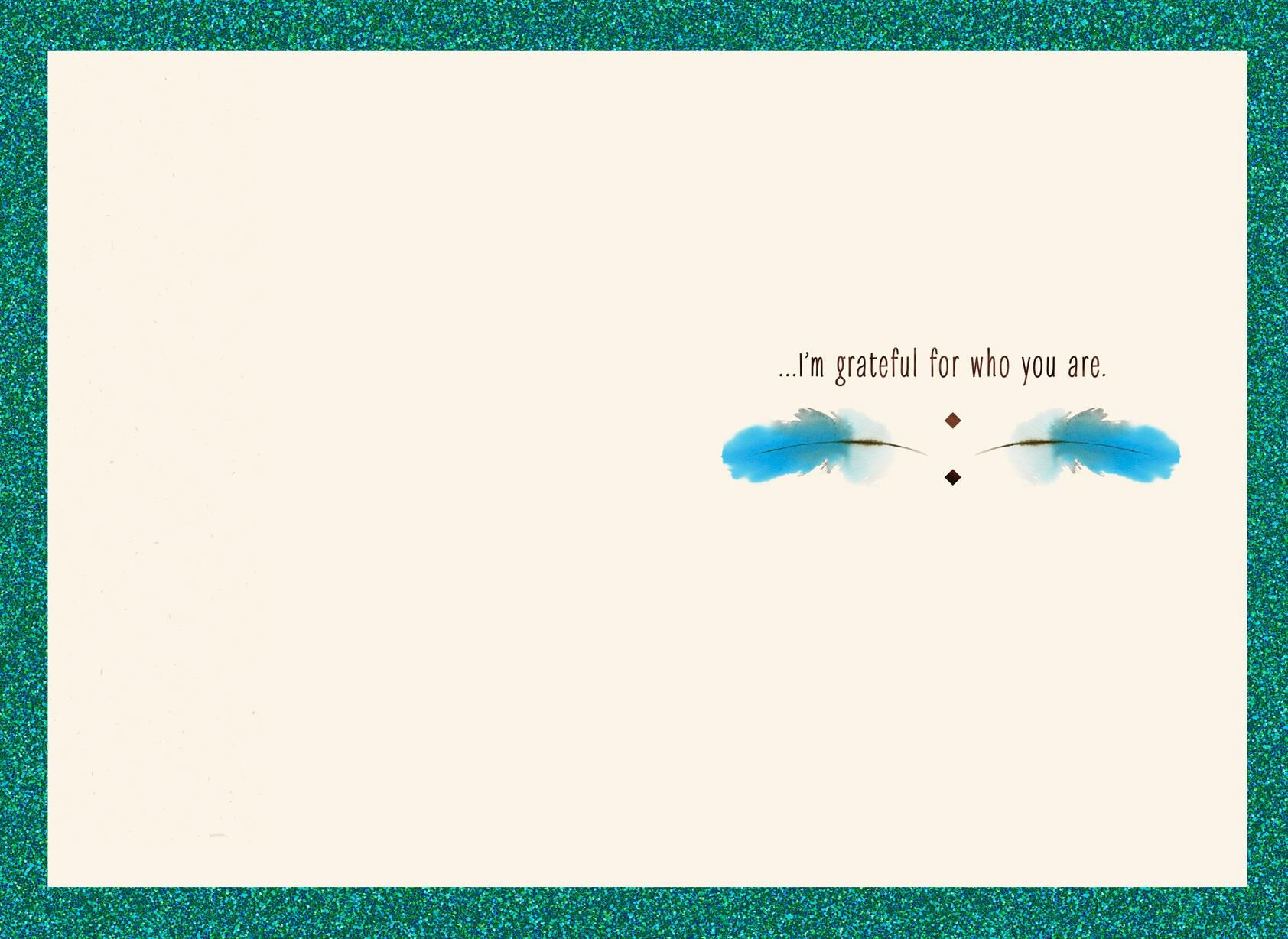 Feathers Grateful for You Thank You Card