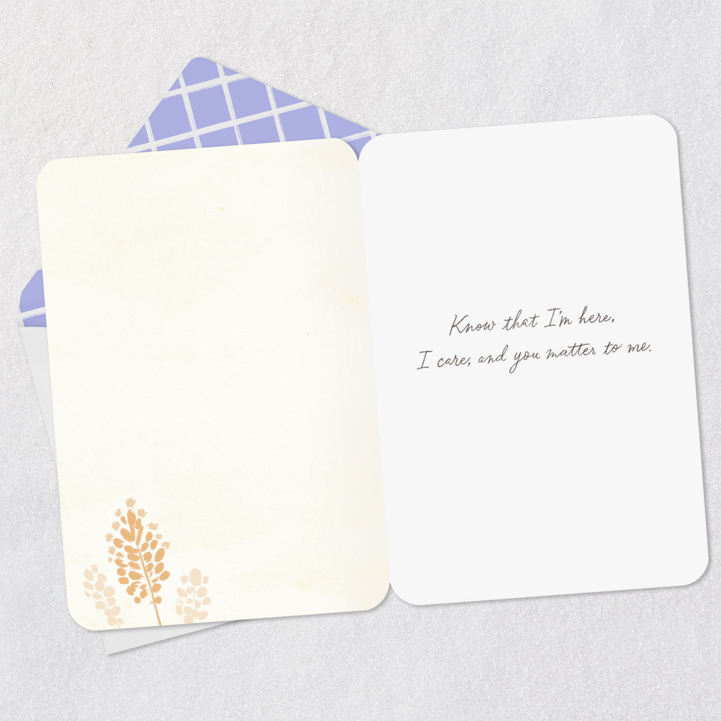 Plants and Sun Encouragement Card Open card with envelope image number 3