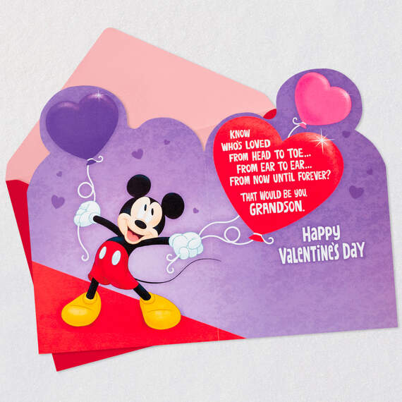 Disney Mickey Mouse So Loved Valentine's Day Card for Grandson, , large image number 3