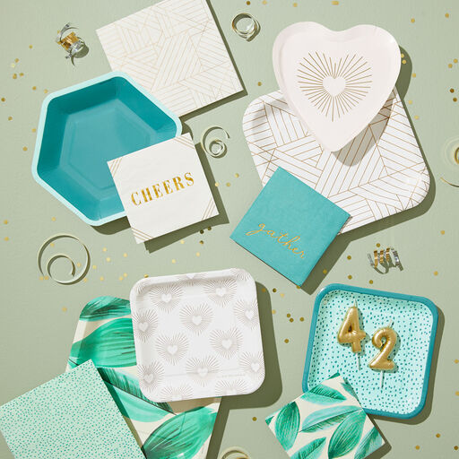 Gold and Ivory Heart-Shaped Dessert Plates, Set of 8, 