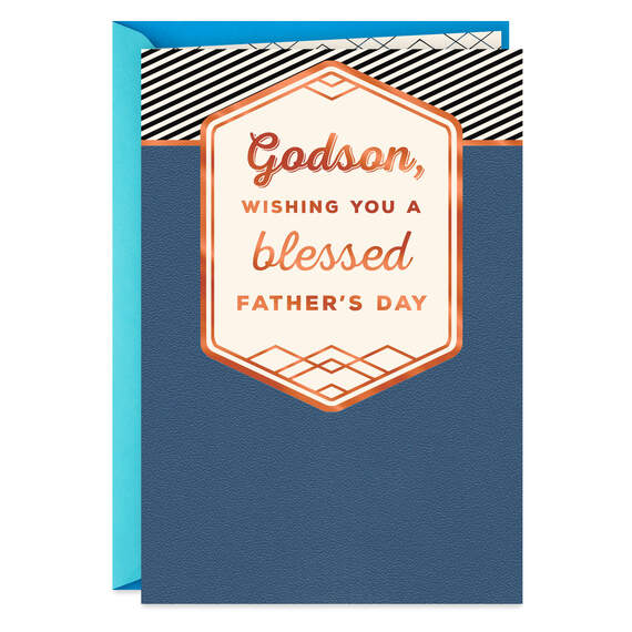 A Blessed Day Father's Day Card for Godson, , large image number 1