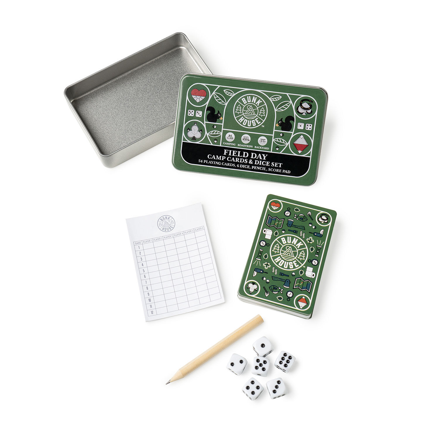 Bunk House Field Day Camp Cards and Dice Set