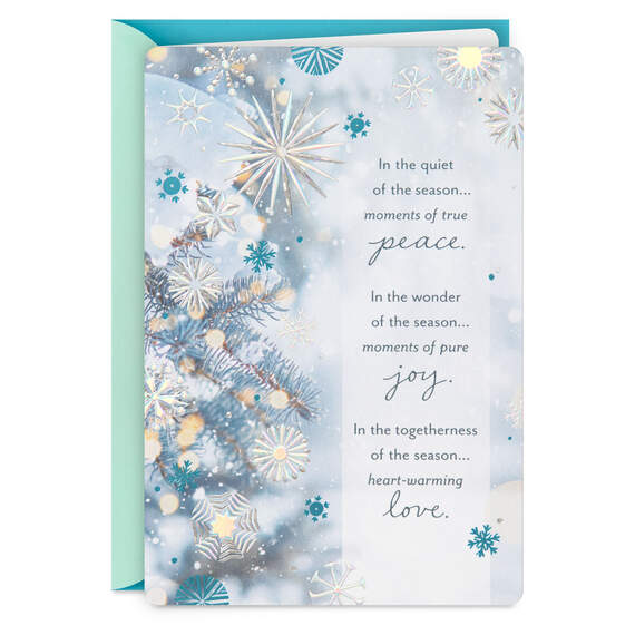Peace, Joy and Love Religious Christmas Card