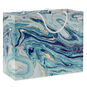 Navy and Gold Marbled Horizontal Medium Gift Bag back image number 6