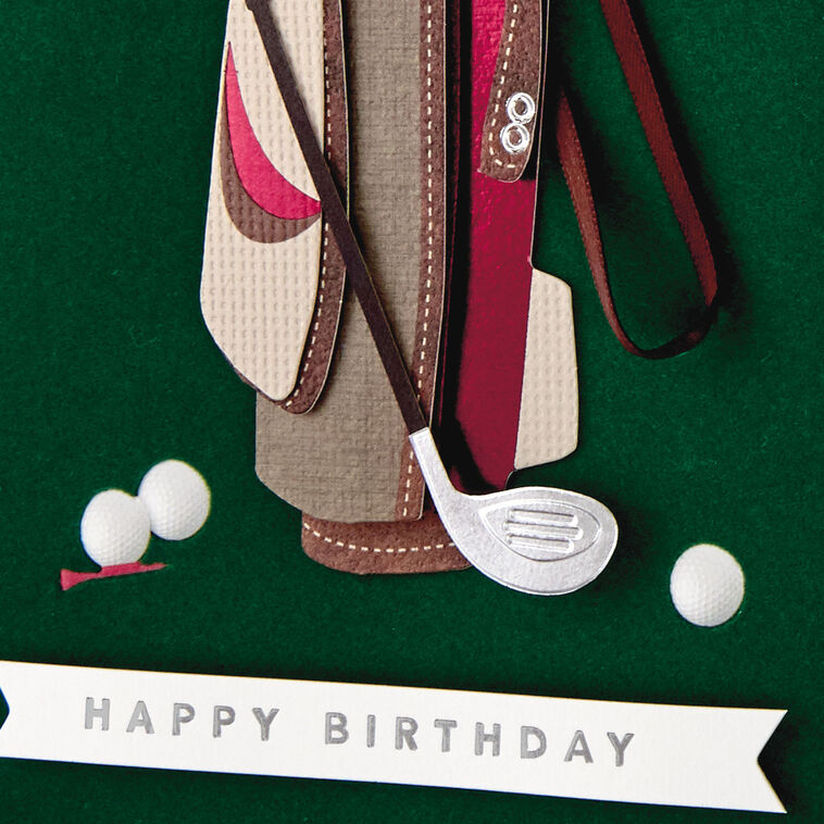 Golf Clubs in Bag Birthday Card Card Front Detail image number 4
