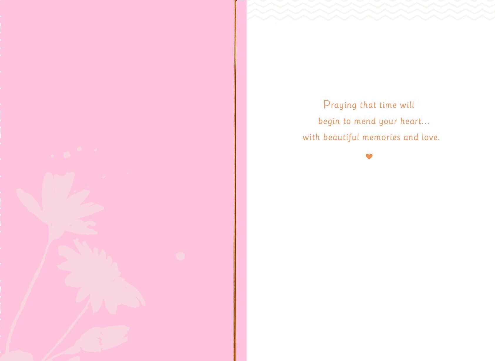 Pink Flowers Sympathy Card for Loss of Daughter
