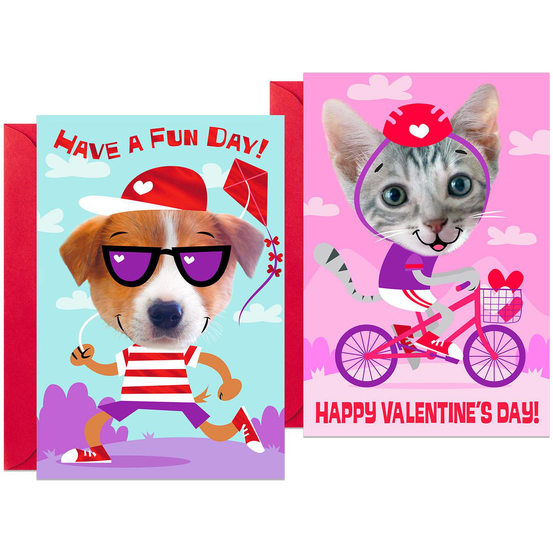 Dog and Cat Valentine's Day Cards, Pack of 6 Boxed Cards Hallmark