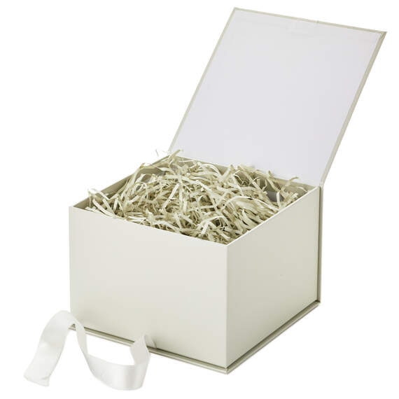 Pearl White 5x7 Large Gift Box With Shredded Paper Filler, , large image number 3