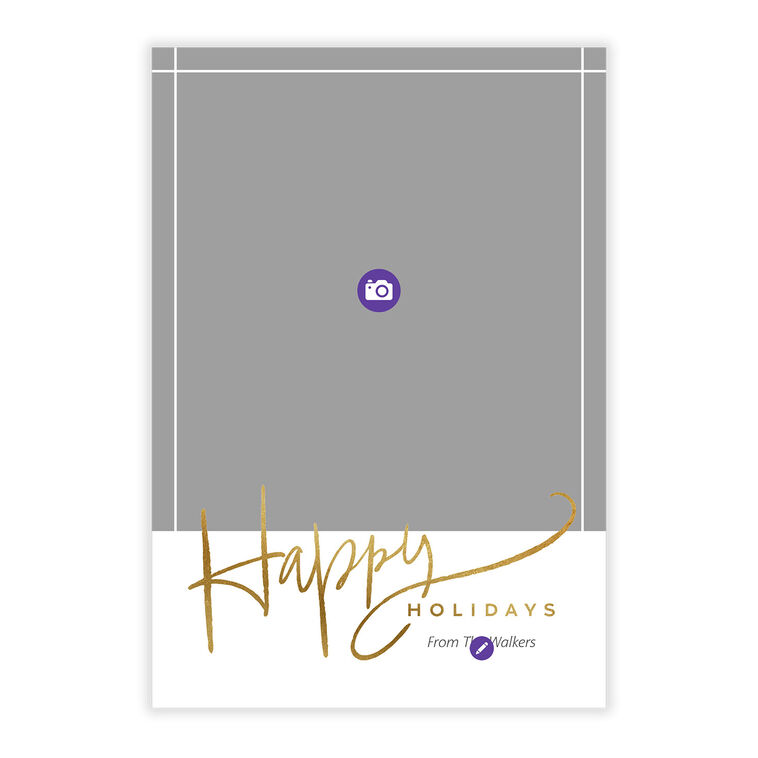 Elegant Gold Script Flat Holiday Photo Card, , large image number 5