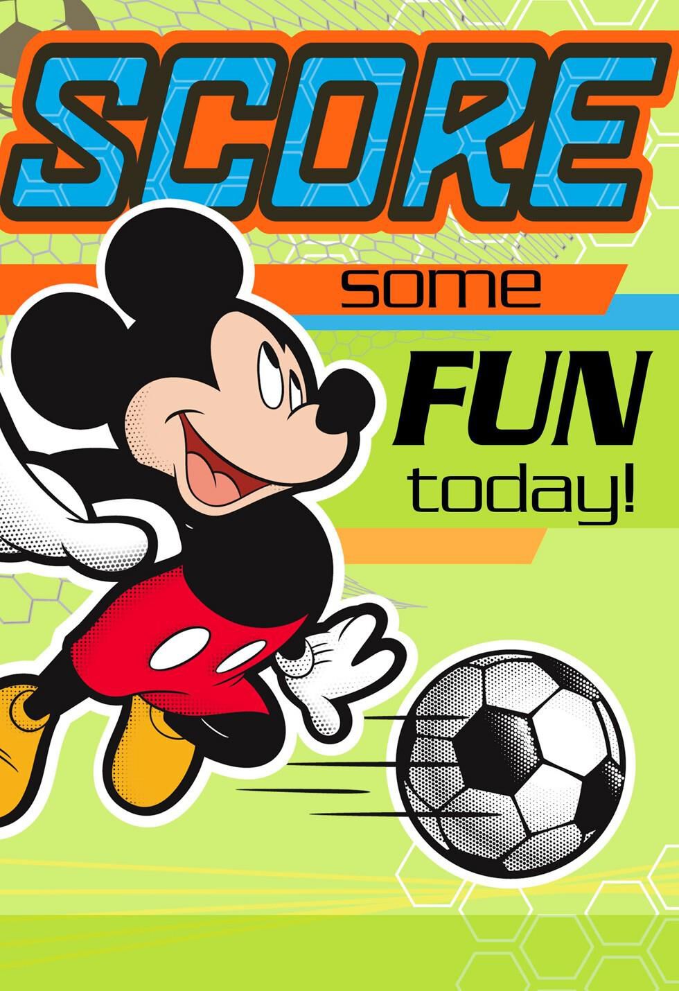 Mickey Mouse Soccer Kids Birthday Card