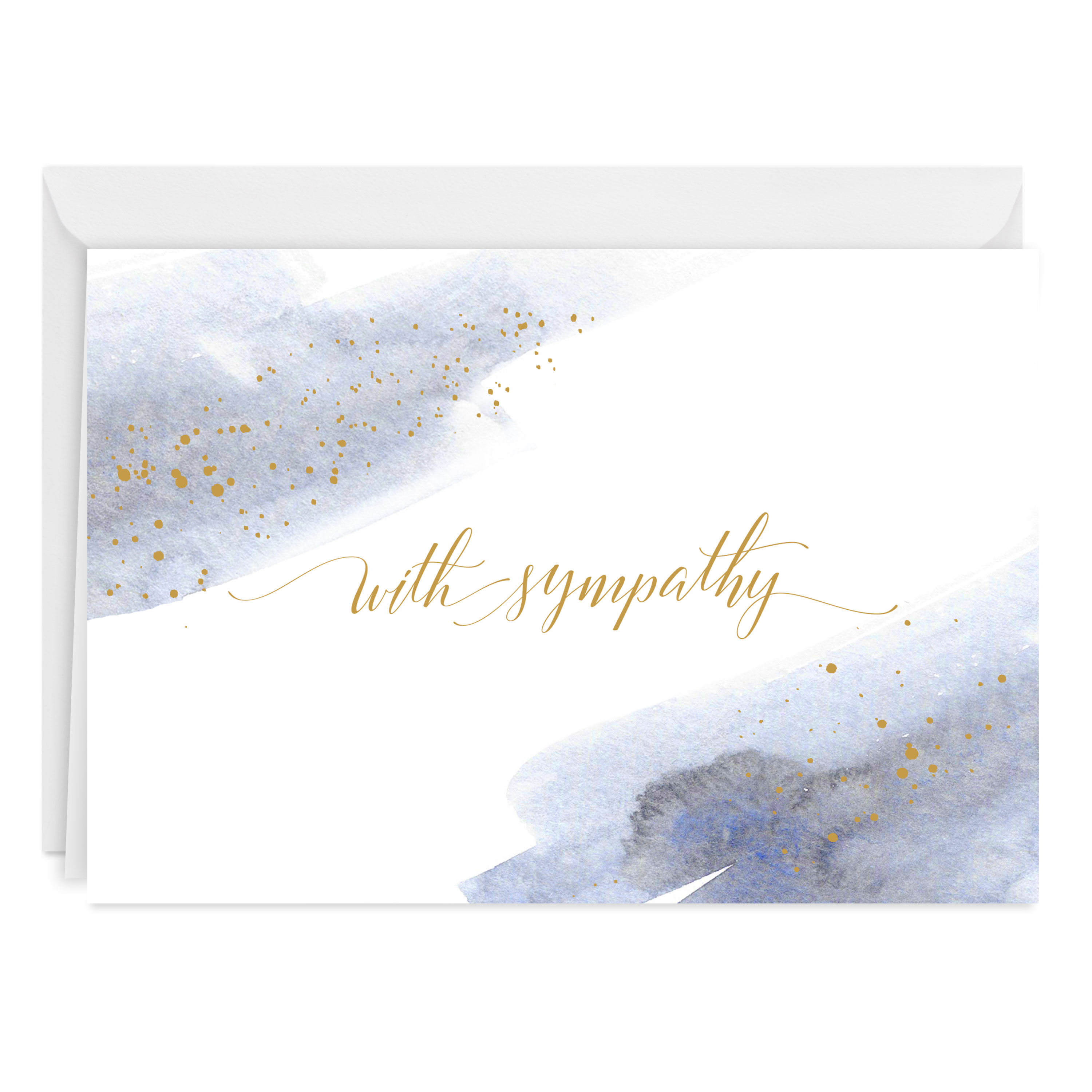 Watercolor Brushstrokes Custom Sympathy Card, , large image number 1