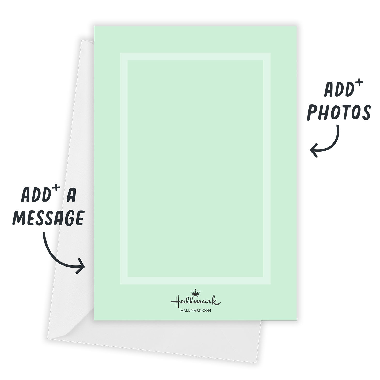 Letter Board Green Border Pregnancy Announcement Card Back indicating personalization image number 3