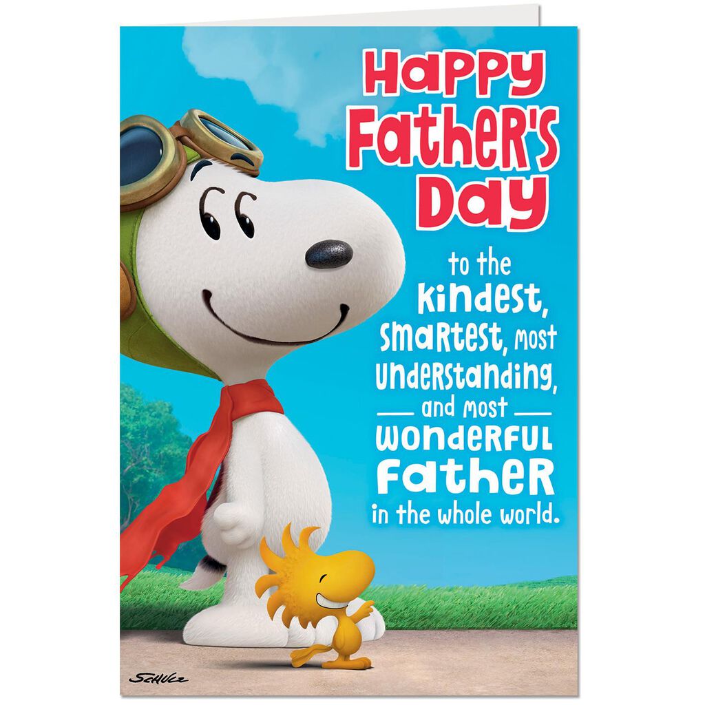 peanuts snoopy pop up father s day card from son greeting cards