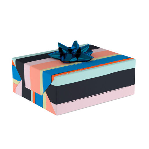 Colorful Painted Stripes Wrapping Paper, 17.5 sq. ft., 