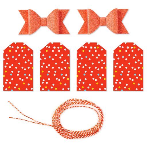 Red Bowtie Bows and Gift Tags Kit, 