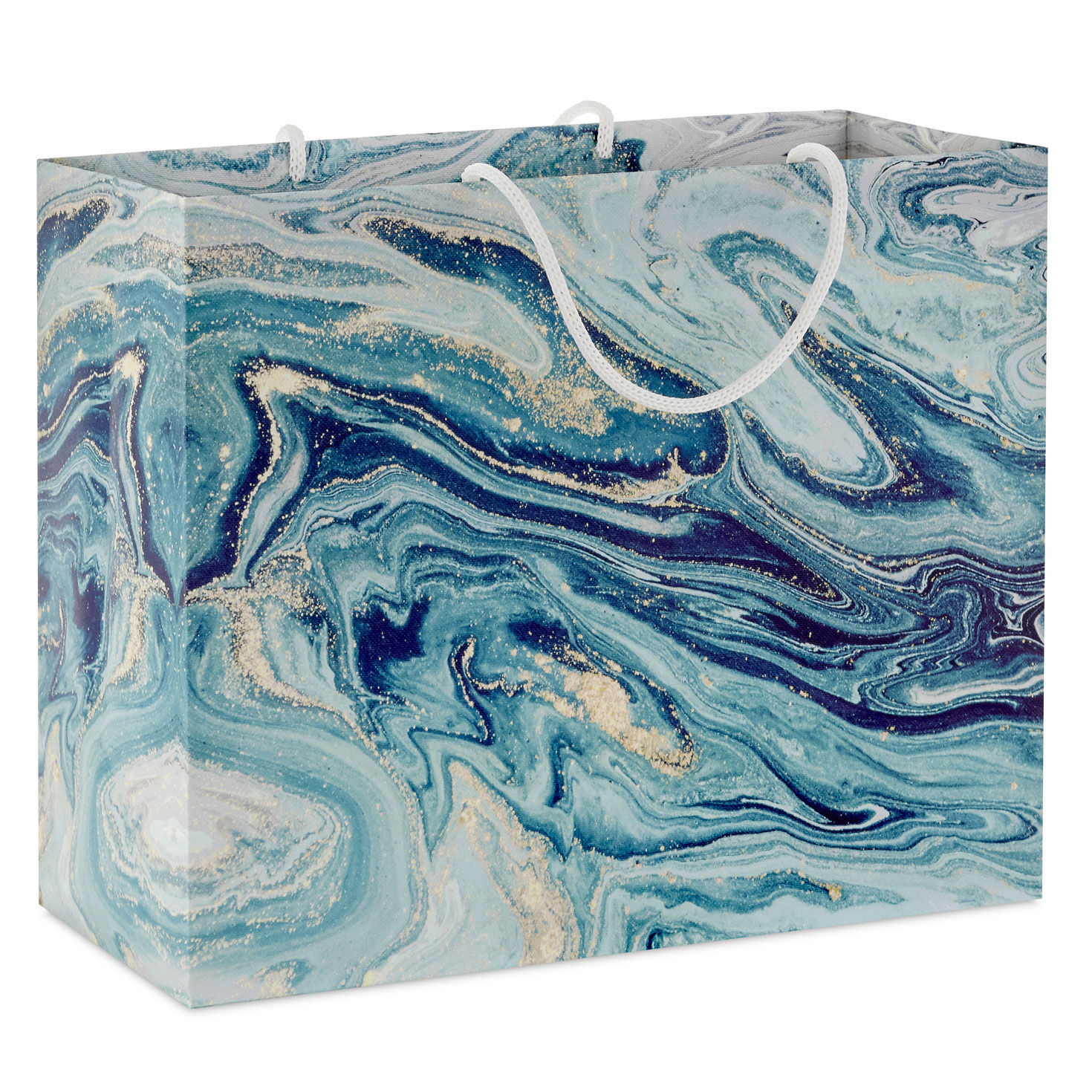7.7" Blue, Green and Gold Marbled Medium Horizontal Gift Bag for only USD 3.99 | Hallmark