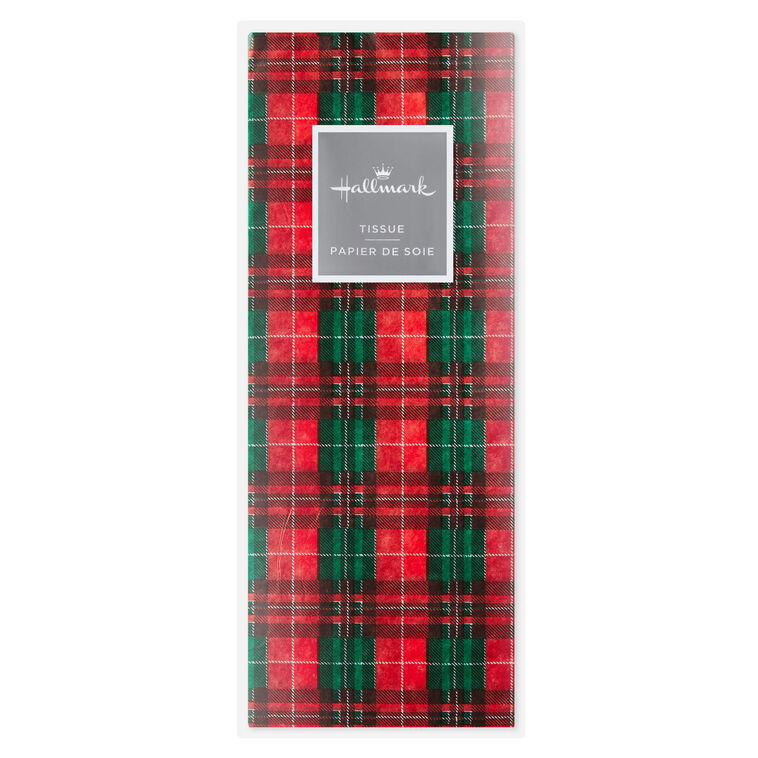 Red and Green Christmas Plaid Tissue Paper packaging image number 6