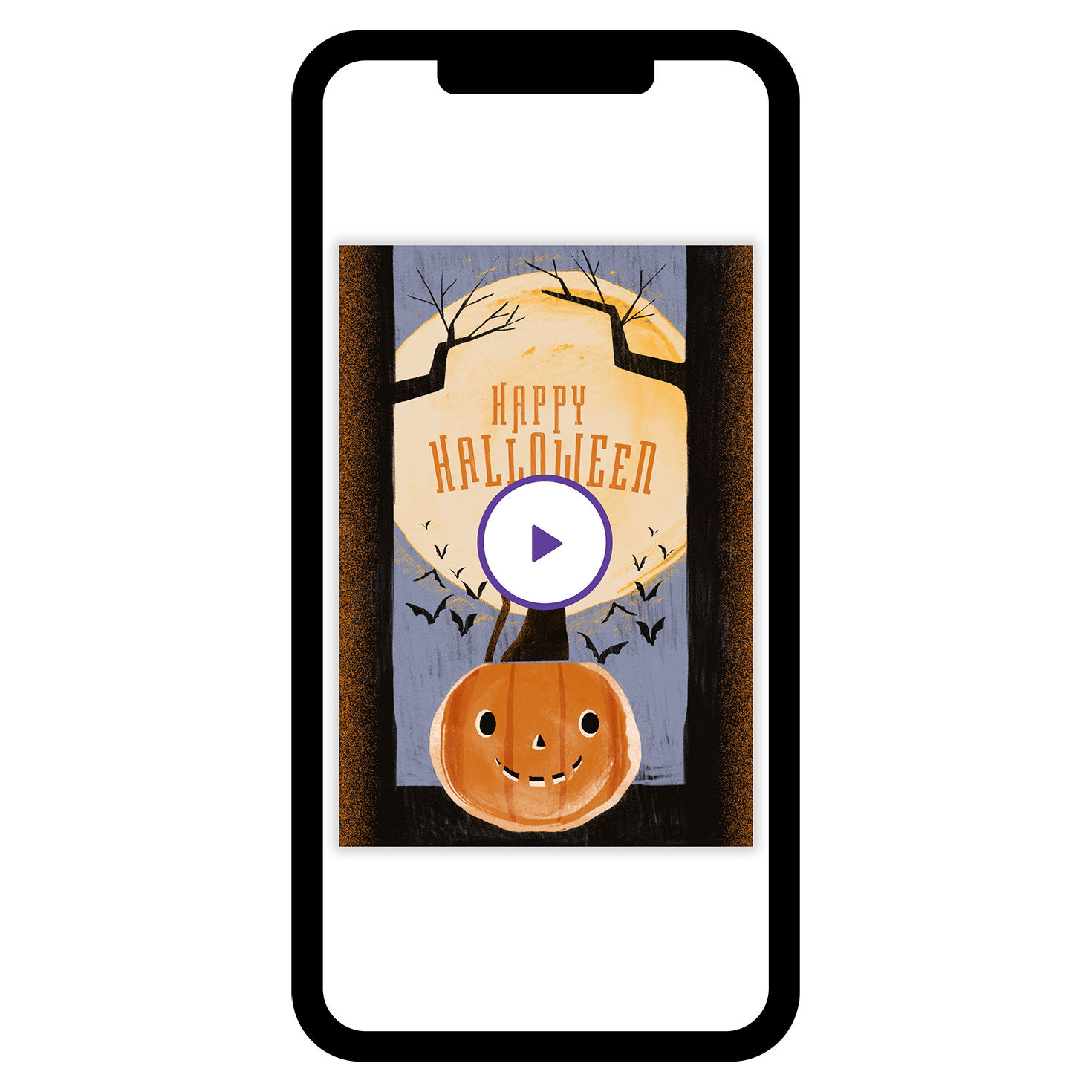 Retro Cat and Pumpkin Halloween eCard