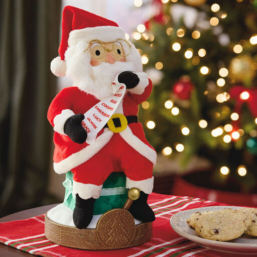 Santa Claus Musical Christmas Tree-Lighting Plush Figurine, 12", 