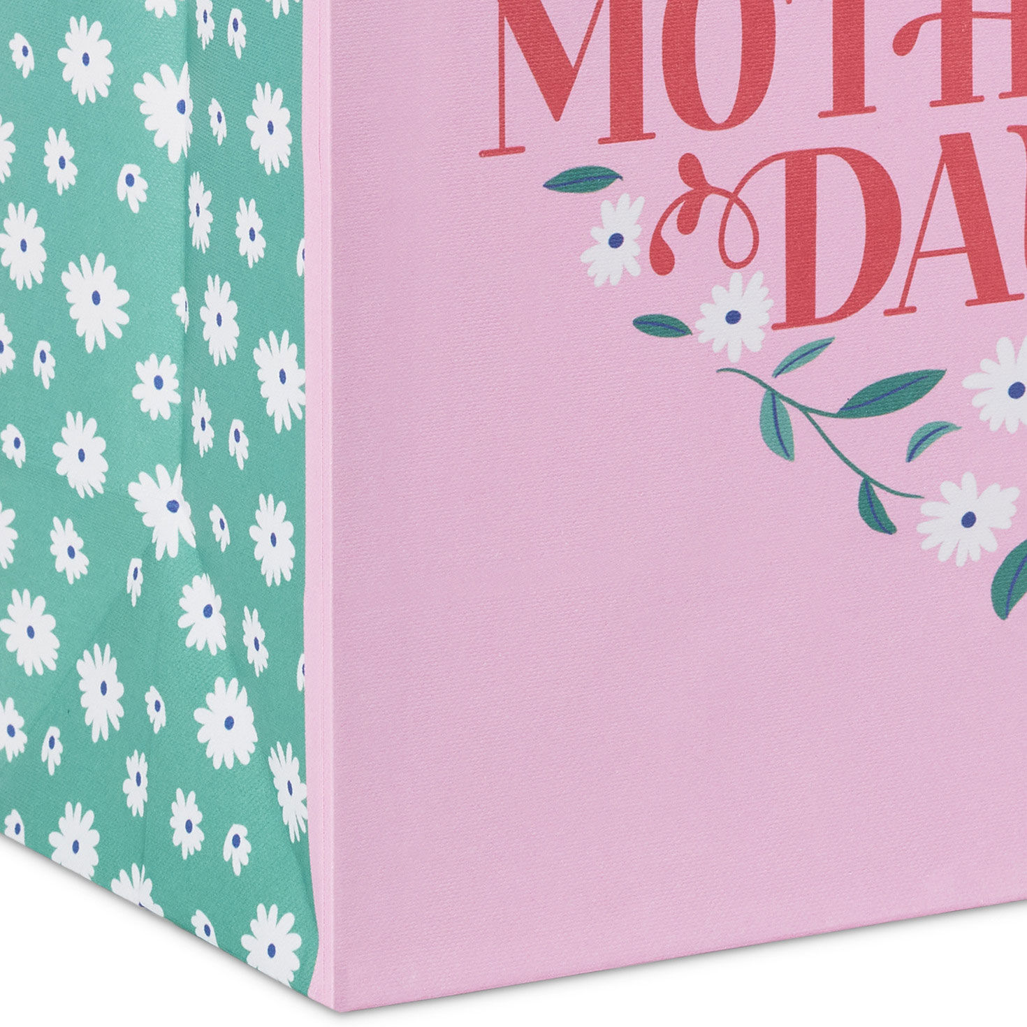 Floral Heart on Pink Medium Mother's Day Gift Bag Base/Side Detail image number 5