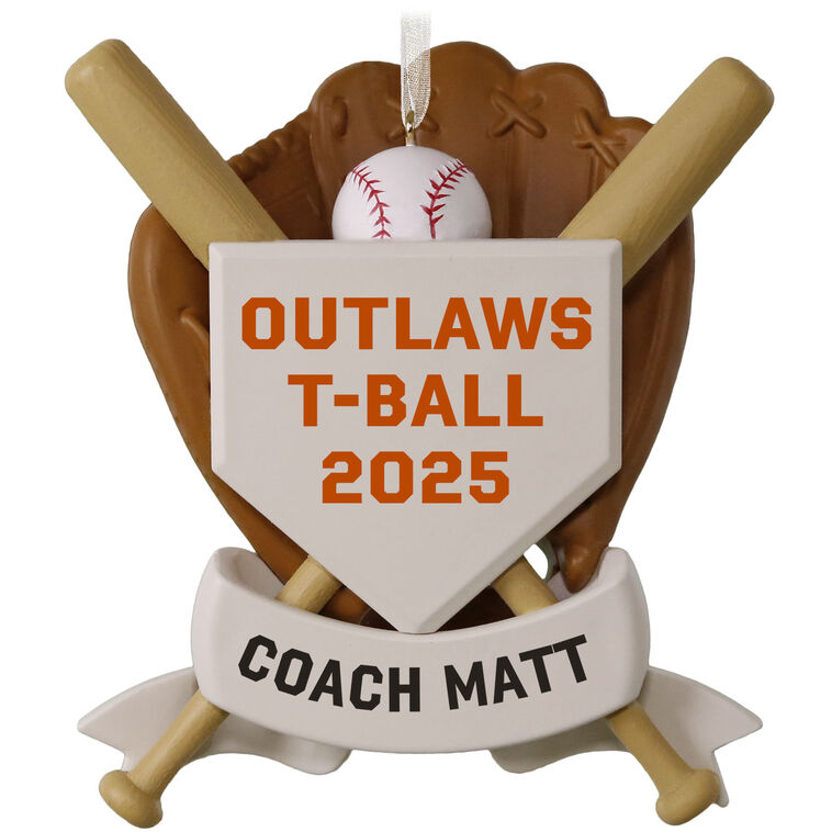 America's Pastime Baseball Personalized Ornament, Custom Text