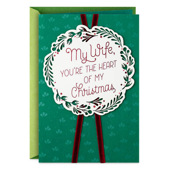 You're the Other Half of My Heart Christmas Card for Wife
