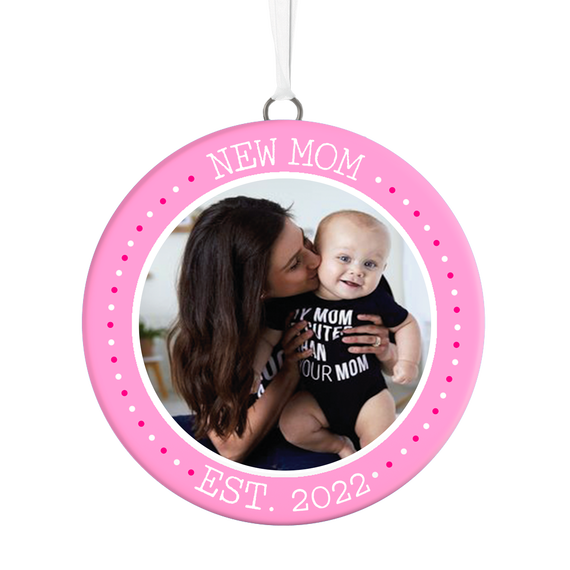 New Mom Personalized Text and Photo Ceramic Ornament, , large image number 4