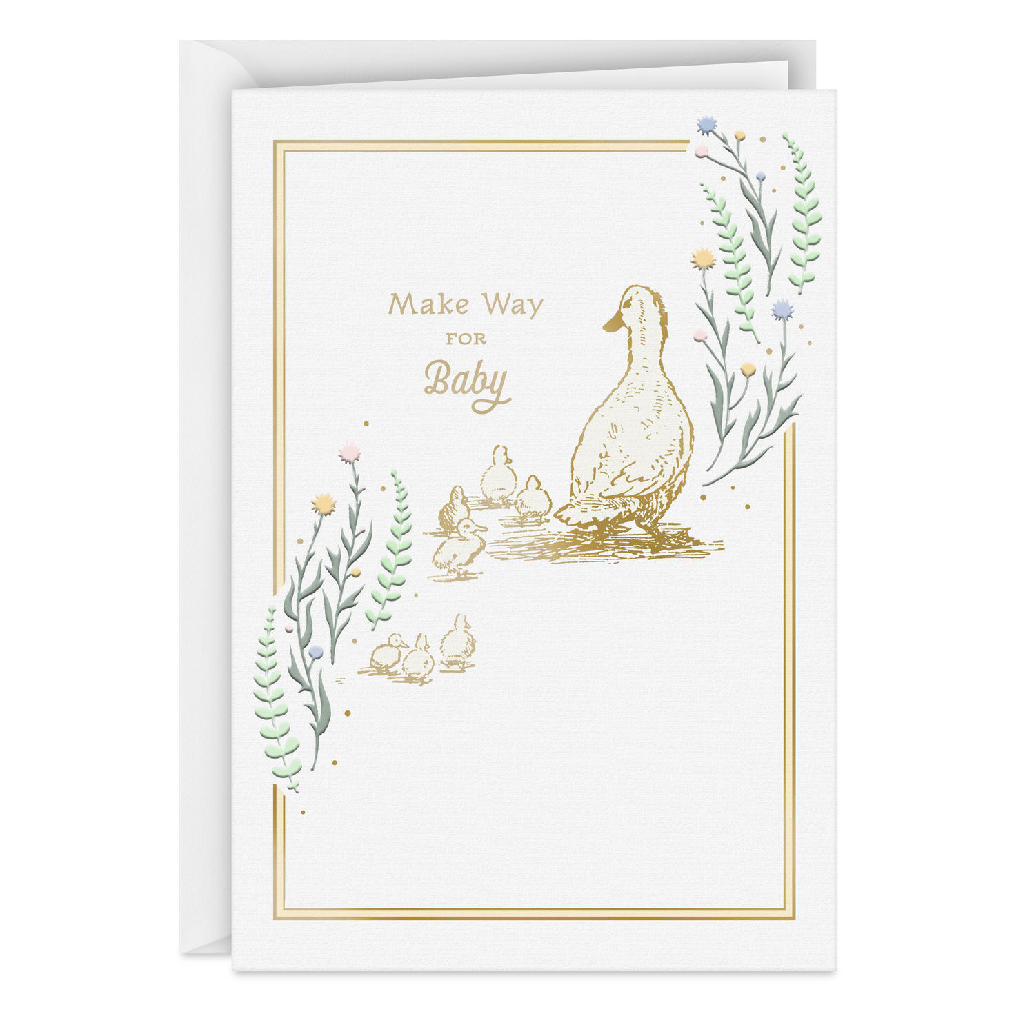 Vintage Ducklings New Baby Card