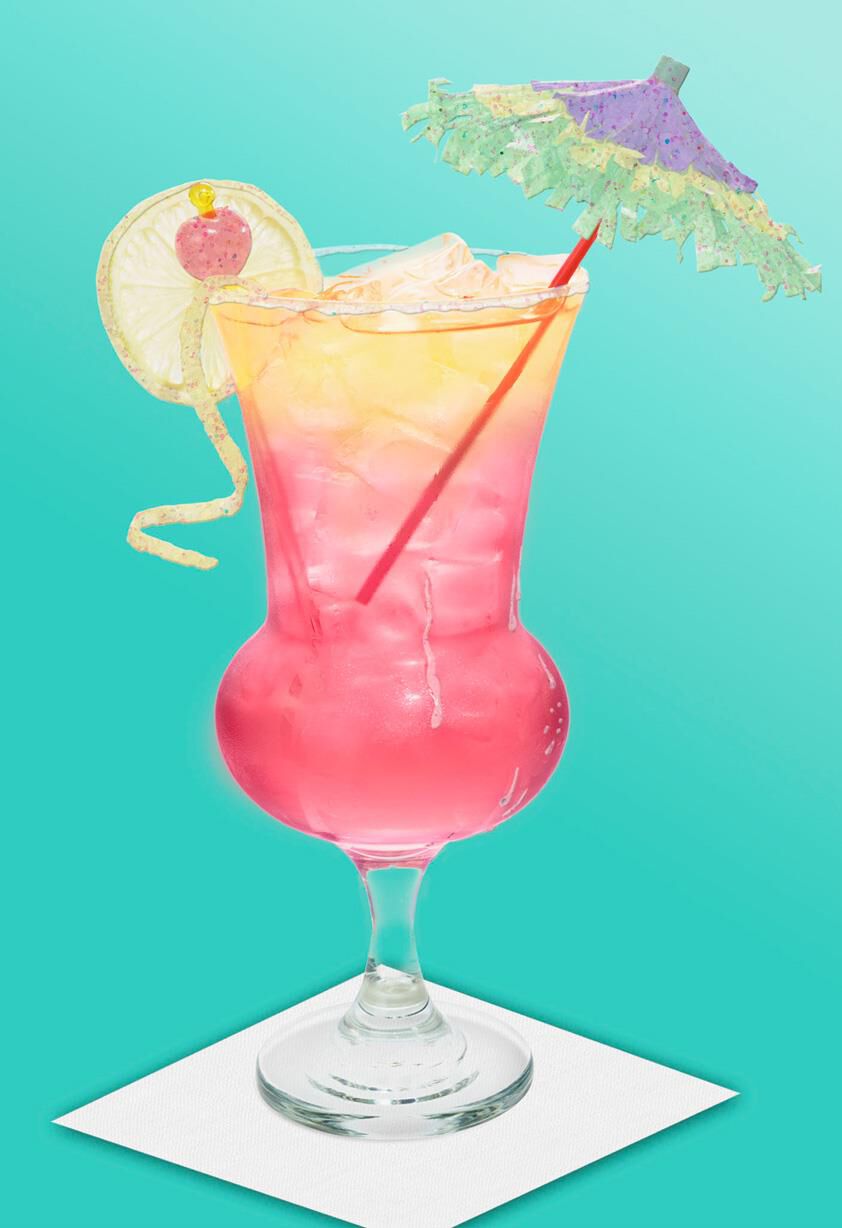 Fancy Party Drink With Umbrella Birthday Card