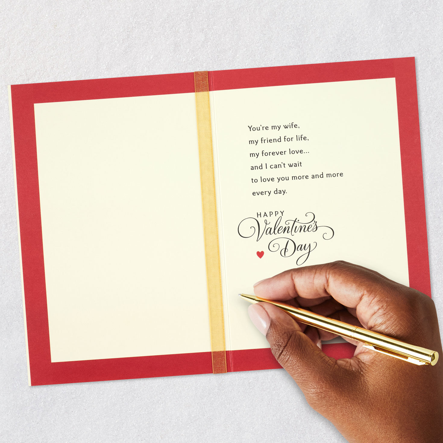 Man and Woman Walking Valentines Day Card for Wife Signing card image number 7