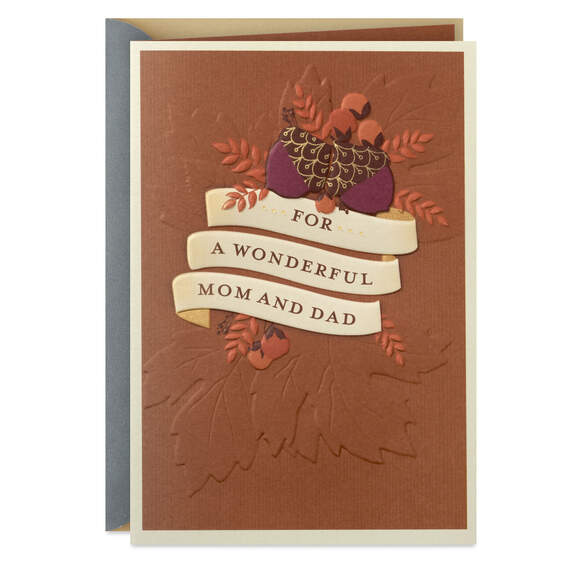 Grateful for You Mom and Dad Thanksgiving Card From Us, , large image number 1