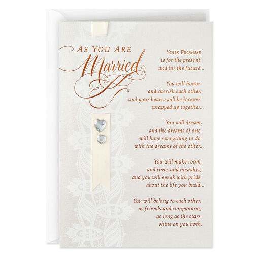 Promise of Marriage Ivory Lace Wedding Card, 