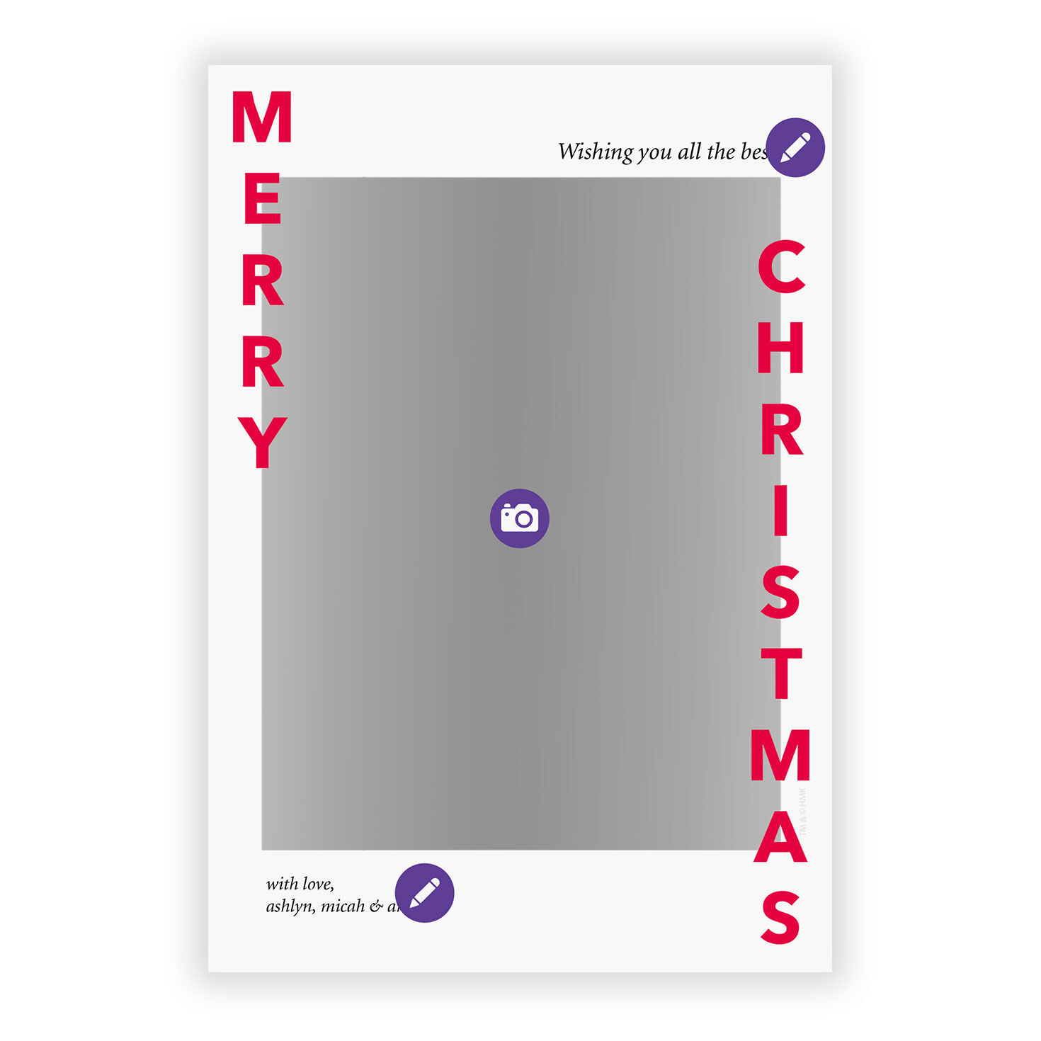 Simple Red and White Flat Christmas Photo Card, , large image number 5