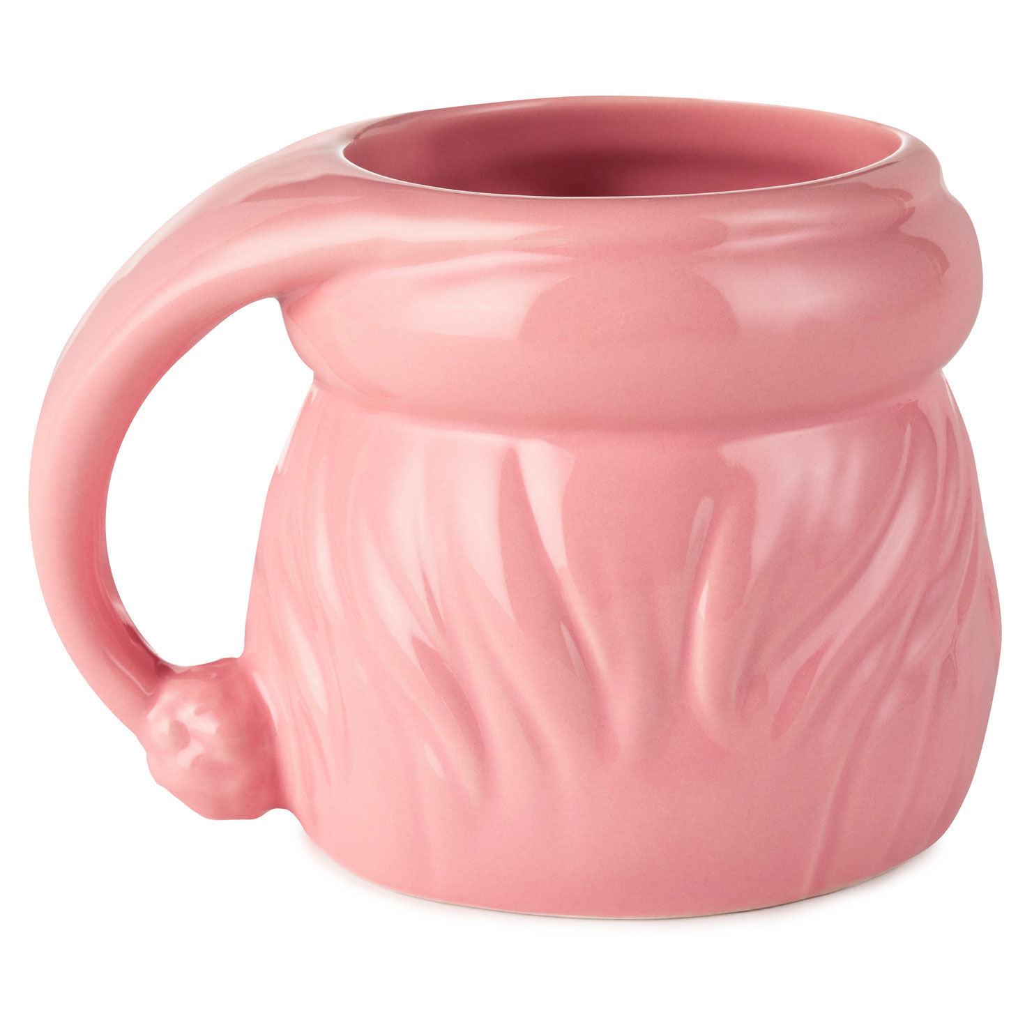 Color-Dipped Shaped Santa Mug in Coral Pink back image number 2