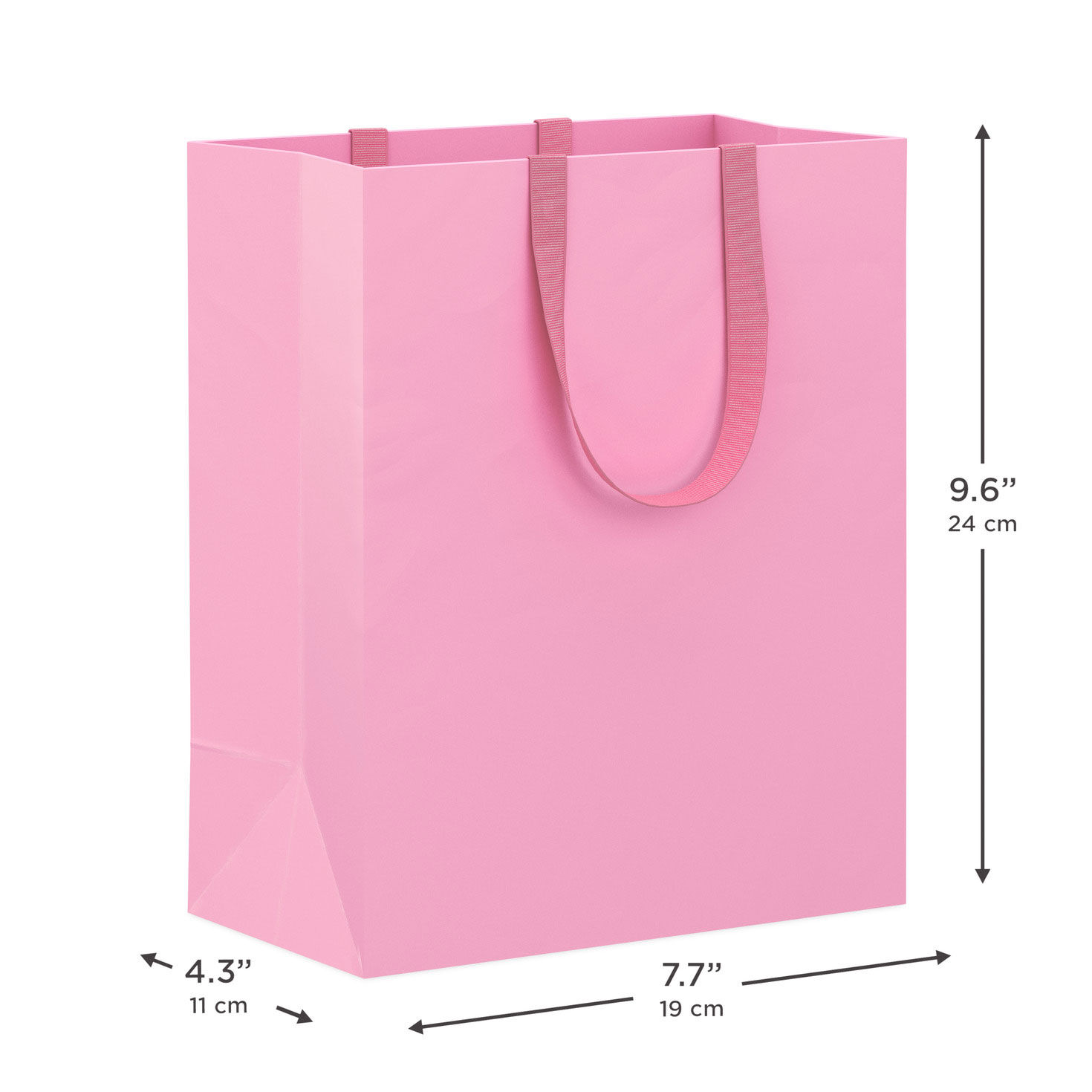 Solid Pink Medium Gift Bag measurement image number 3