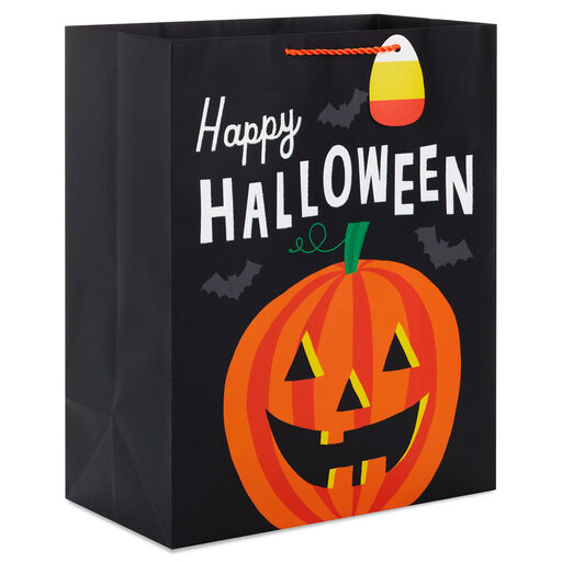 13" Happy Halloween Jack-o'-Lantern Large Gift Bag, 