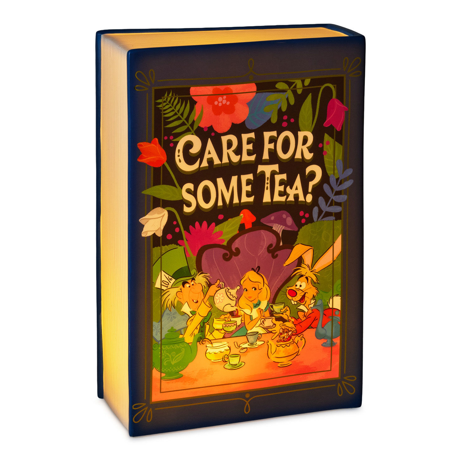 Disney Alice in Wonderland Lighted Book Figurine back glowing image number 4