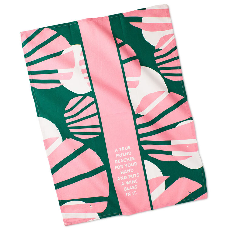 Drinks on Me True Friend Funny Dish Towel  image number 2