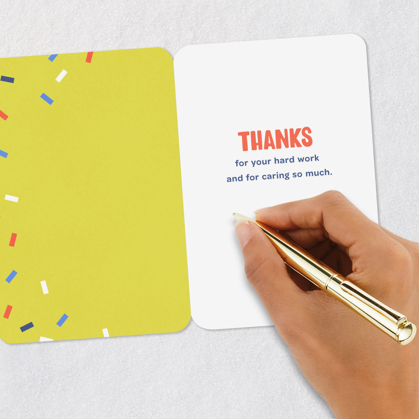 Colorful Confetti Thank You Card for Coach Signing card image number 6
