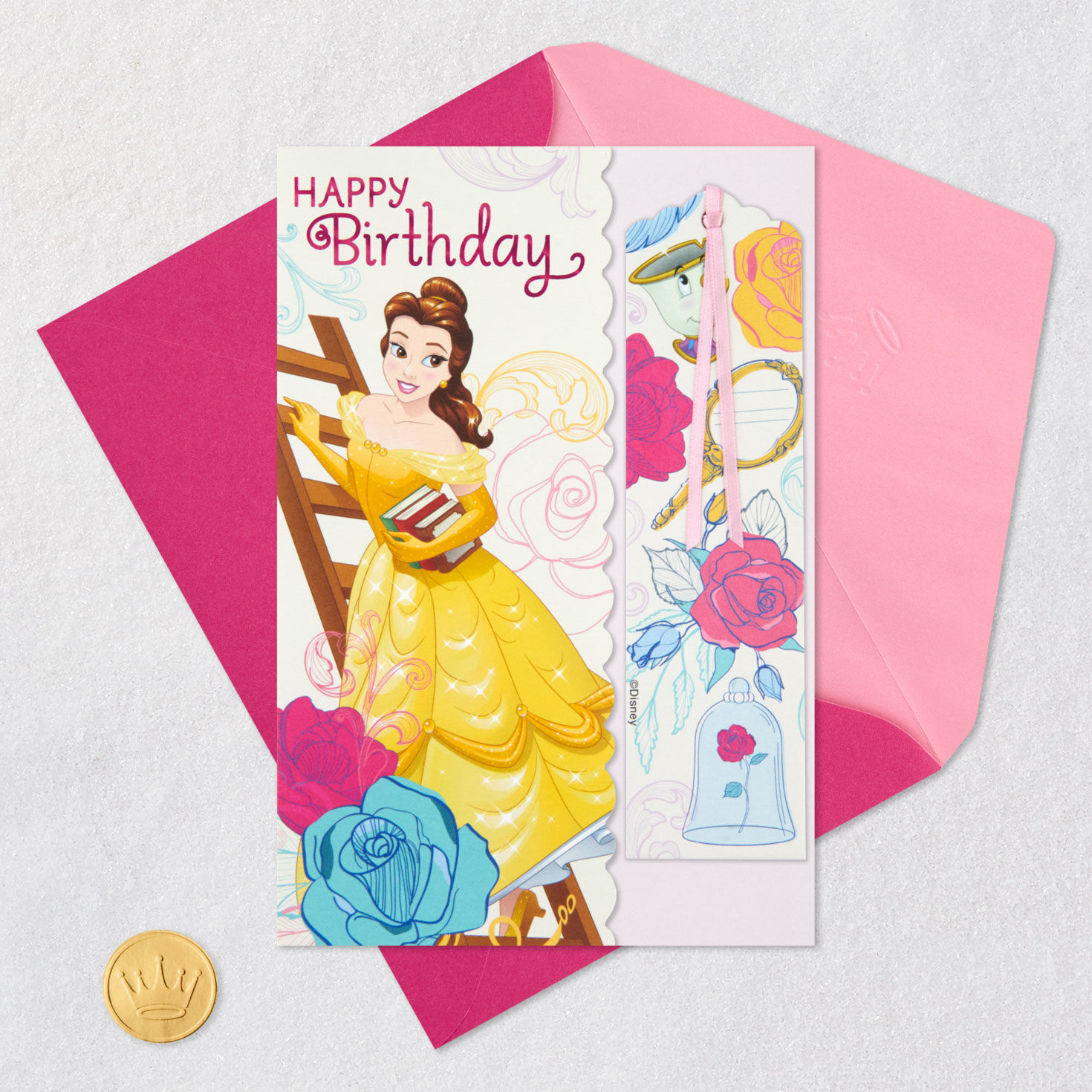 Disney Beauty and the Beast So Much More Than a Princess Birthday Card With Bookmark, , large image number 9