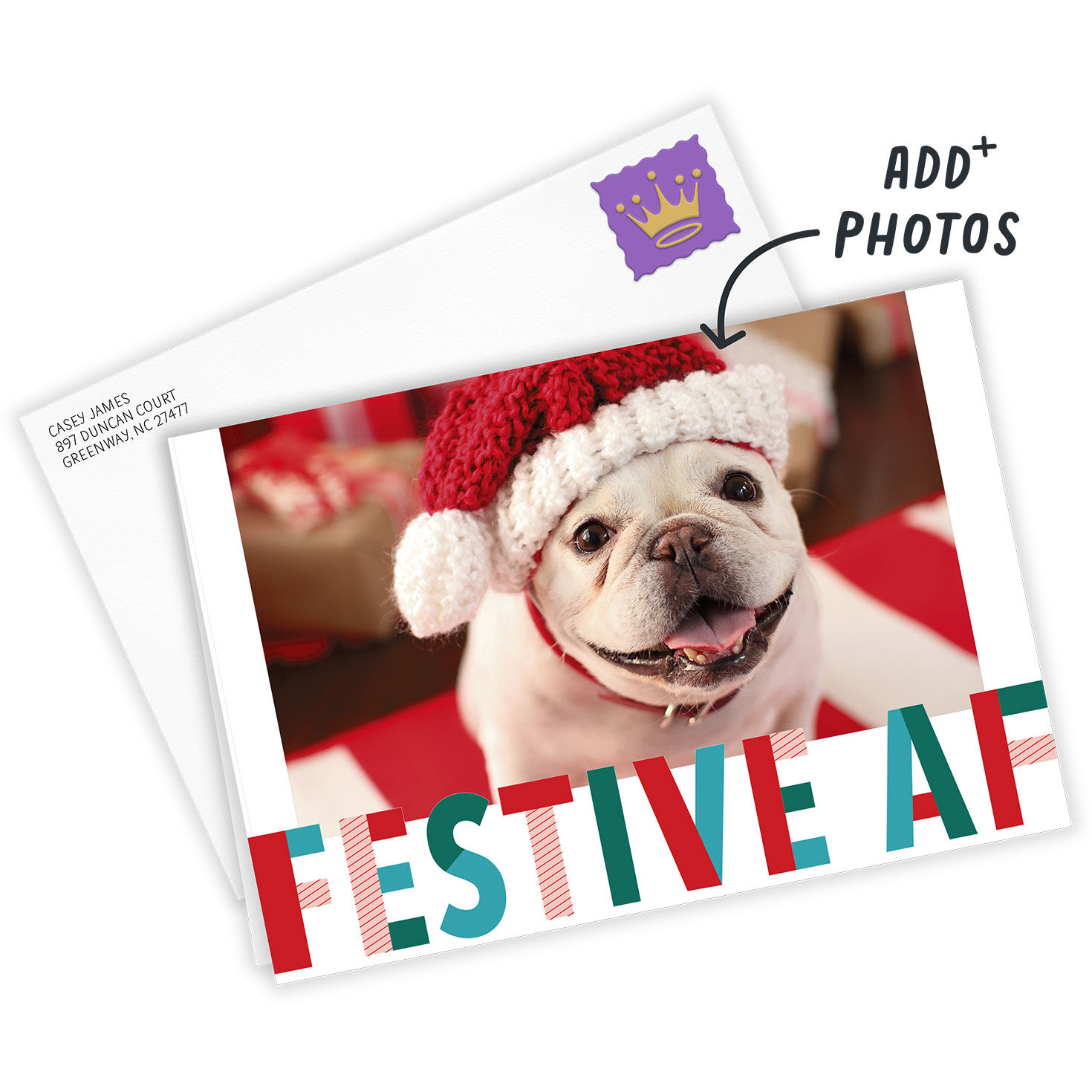 Festive AF Funny Custom Christmas Card, , large image number 2