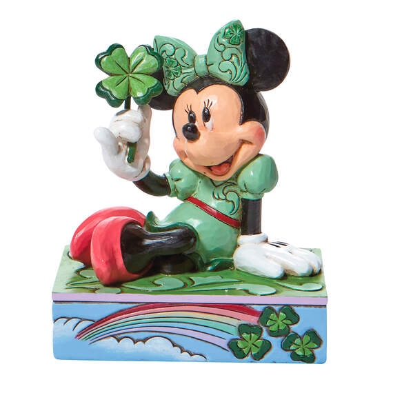 Jim Shore Disney Minnie Mouse Shamrock Wishes Figurine, 3.25"