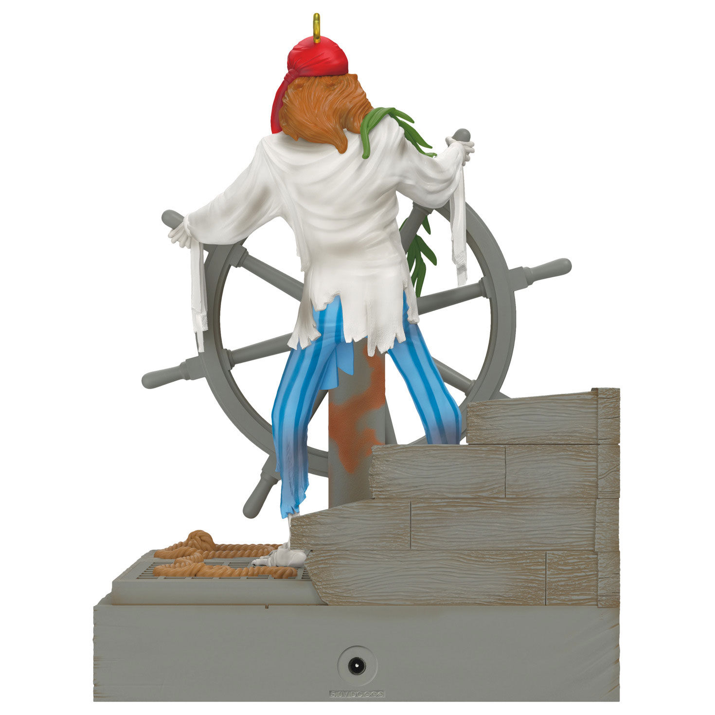 Pirates of Caribbean Skeleton at Ship Wheel Ornament Back image number 6