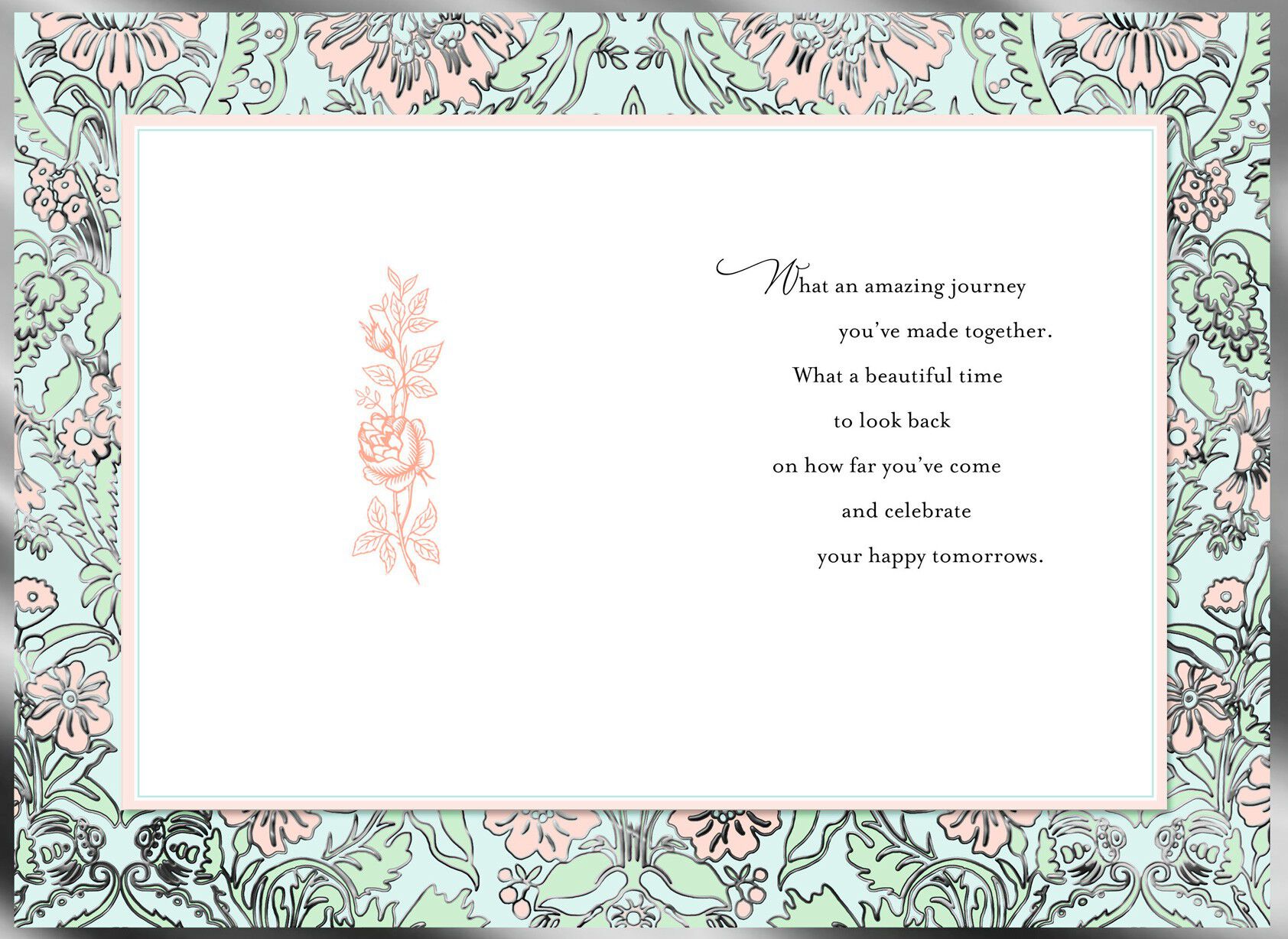 Flower Pattern 35th Anniversary Card