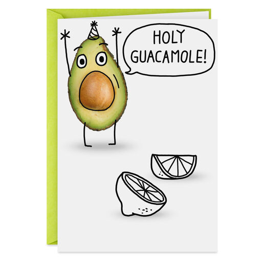 Holy Guacamole Avocado Funny Birthday Card, 