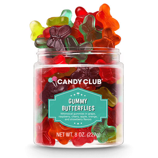Candy Club Gummy Butterflies Candy Jar, 8 oz., 